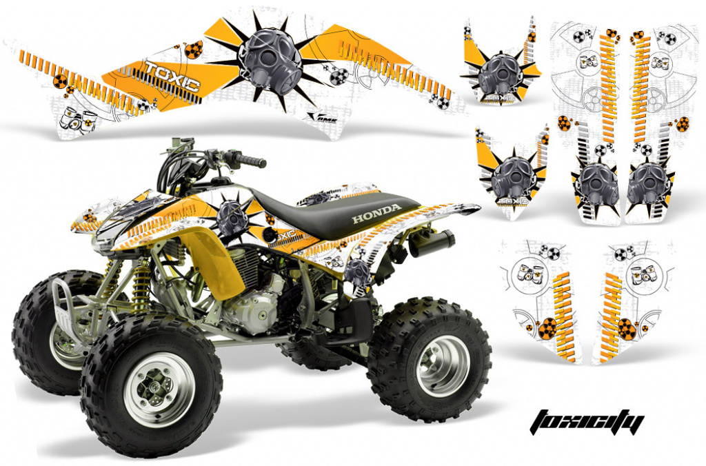 Toxicity Background = White, Design color = Yellow for Honda TRX 400EX 1999-2007