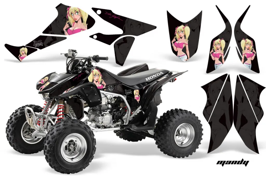 Mandy Hintergrund = Schwarz, Designfarbe = Pink für Honda TRX 450R 2004-2016
