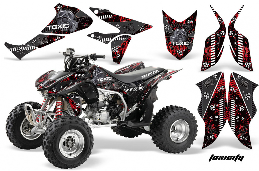 Toxicity Background = Red, Design color = Black for Honda TRX 450R 2004-2016
