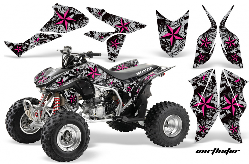 Northstar Background = Grey, Design color = Pink for Honda TRX 450R 2004-2016