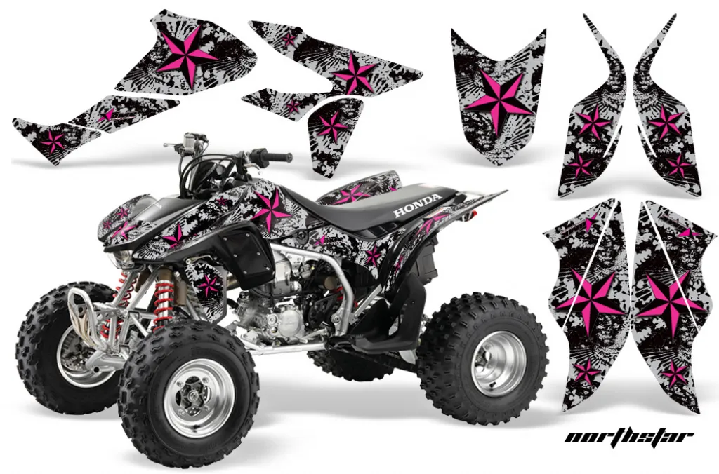 Northstar Hintergrund = Grau, Designfarbe = Pink für Honda TRX 450R 2004-2016