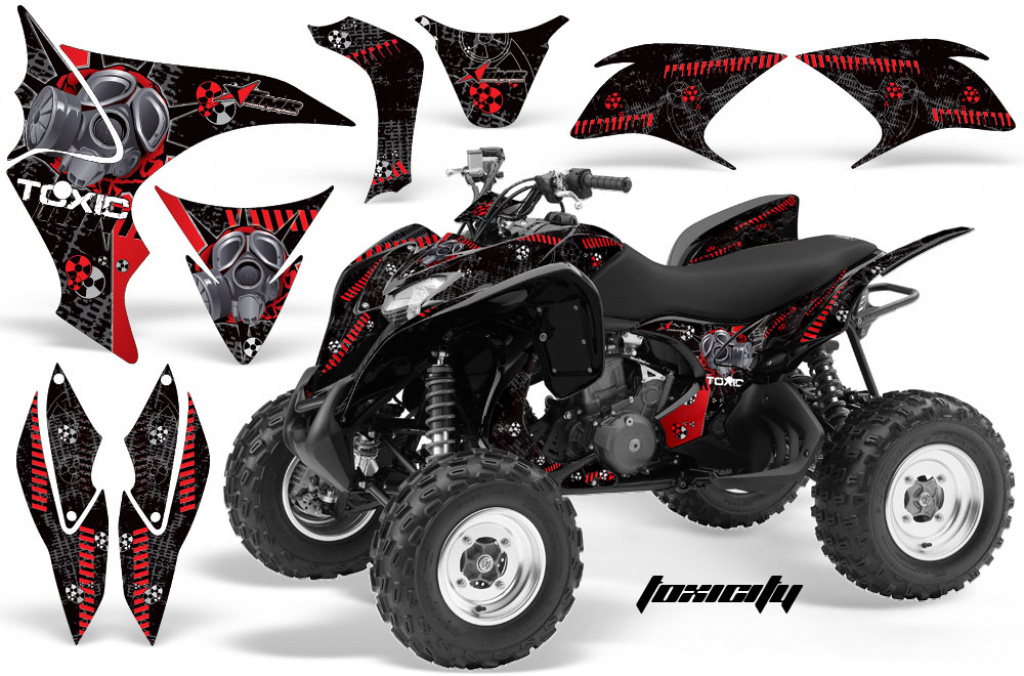 Toxicity Background = Black, Design color = Red for Honda TRX 700xx 2008-2015