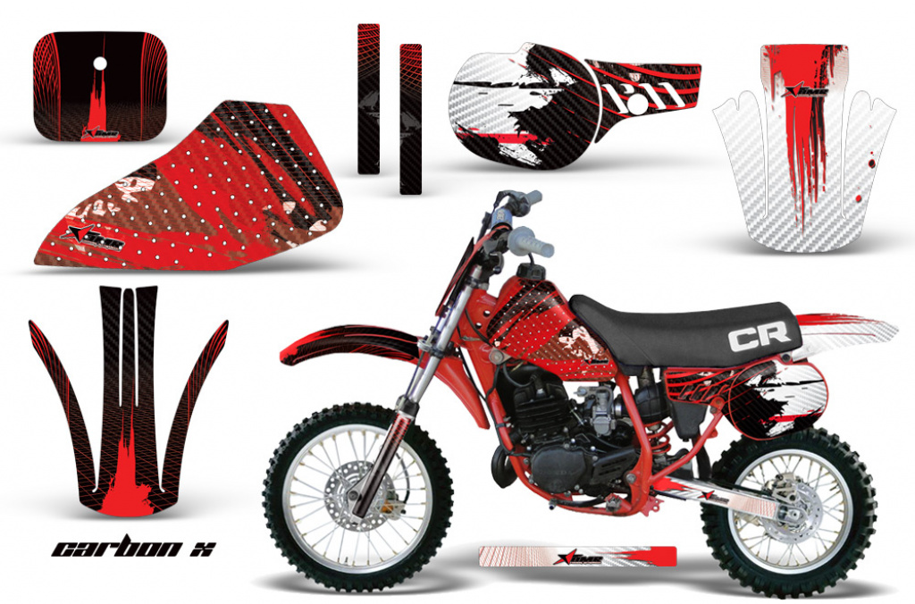 Cabon-X Rot mit Nummernfeldern für Honda CR60 1984-1985