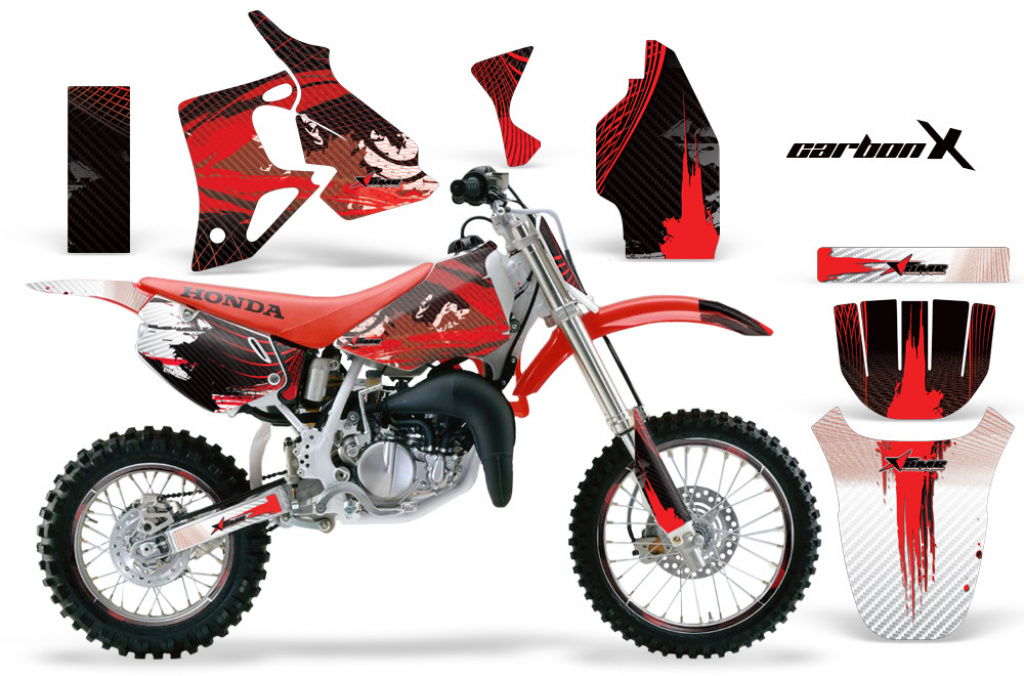 Carbon-X Rot mit Nummernfeldern für Honda CR80 1996-2002