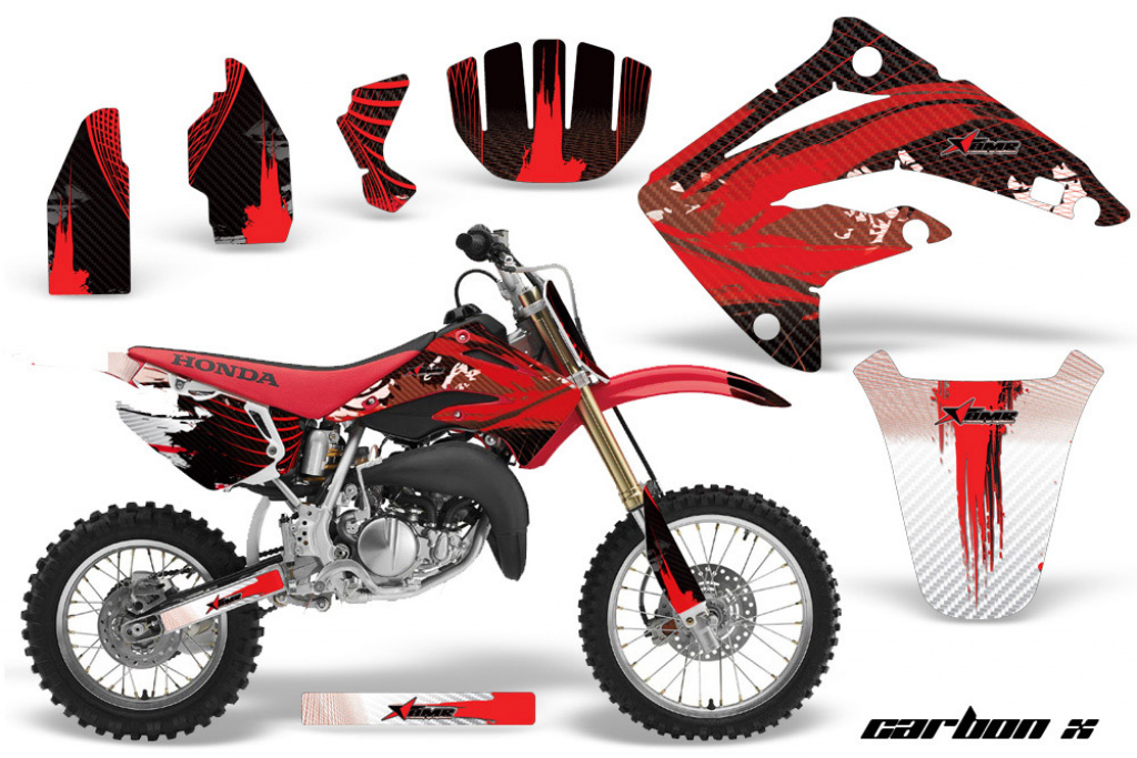 Carbon-X Rot mit Nummernfeldern für Honda CR85 2003-2007