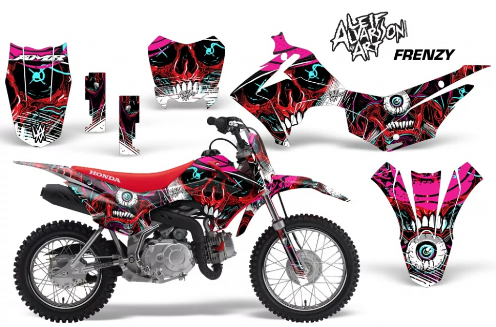 Frenzy Rot mit Nummernfeldern für Honda CRF110 F 2013-2018