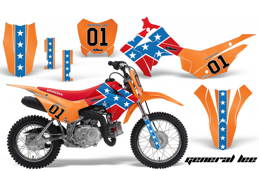 General Lee mit Nummernfelder für Honda CRF110 F 2013-2018