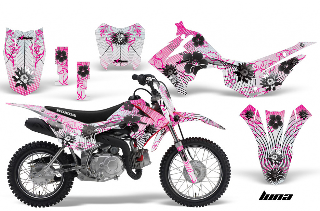 Luna Pink mit Nummernfeldern für Honda CRF110 F 2013-2018