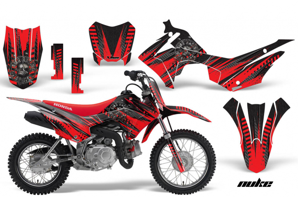 Nuke Rot mit Nummernfeldern für Honda CRF110 F 2013-2018