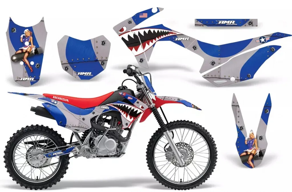 P40 Warhawk Blue with number plates for Honda CRF125 F 2014-2018