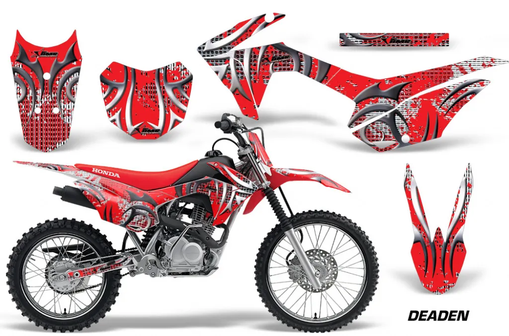Deaden Red with number plates for Honda CRF125 F 2014-2018