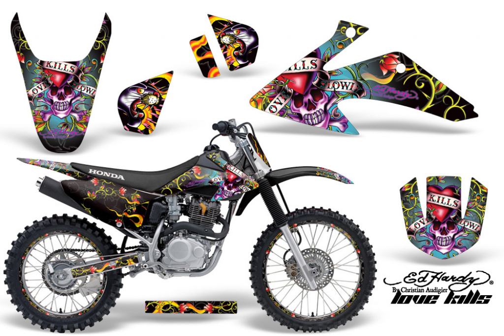 Ed-Hardy - Lovekills Black with number plates for Honda CRF150F-CRF230F 2008-2014