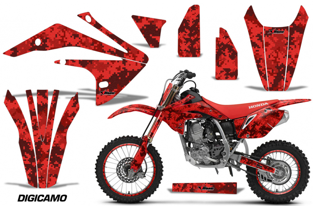 Digicamo Red with number plates for Honda CRF150R 2017-2021
