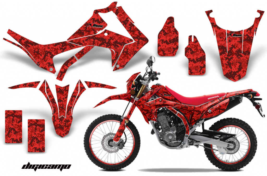 Digicamo Rot mit Nummernfeldern für Honda CRF250L/CRF250M 2013-2020