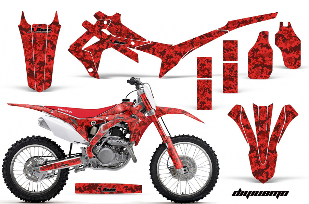 Digicamo Red without number plates for Honda CRF450R 2013-2016