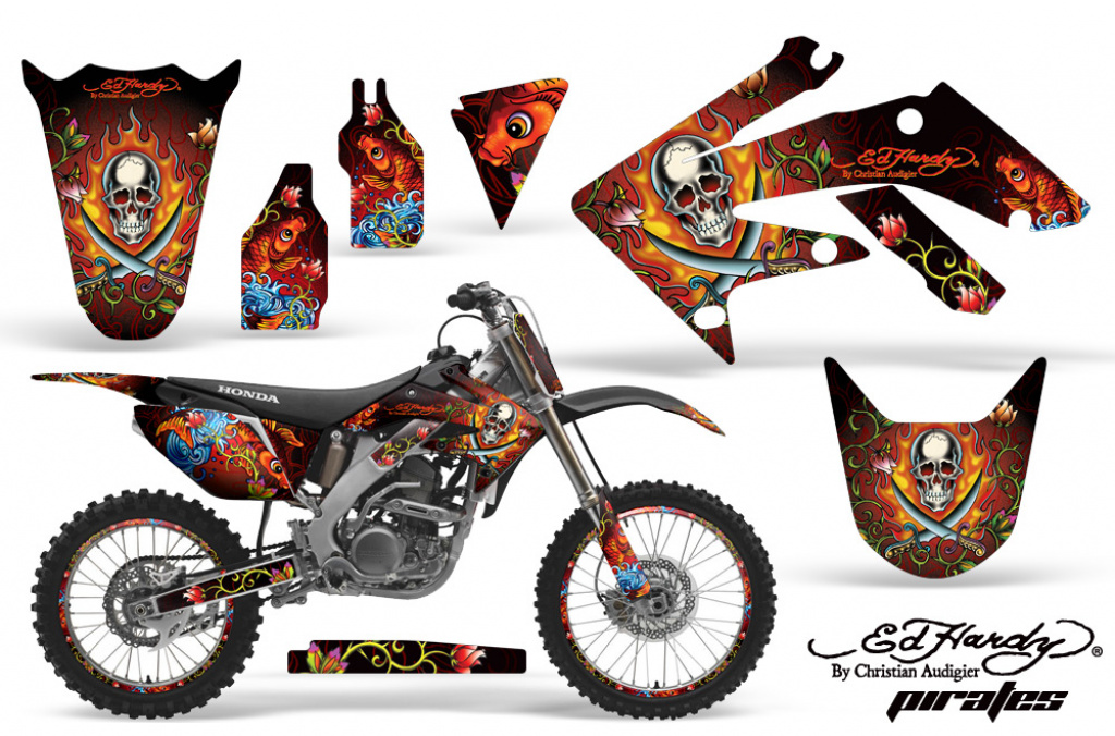 Ed-Hardy - Privates Red with number plates for Honda CRF250R 2010-2013