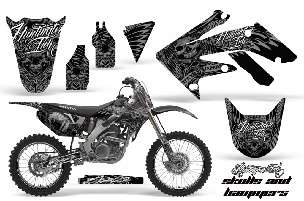 Skulls N Hammers Silver with number plates for Honda CRF250R 2010-2013