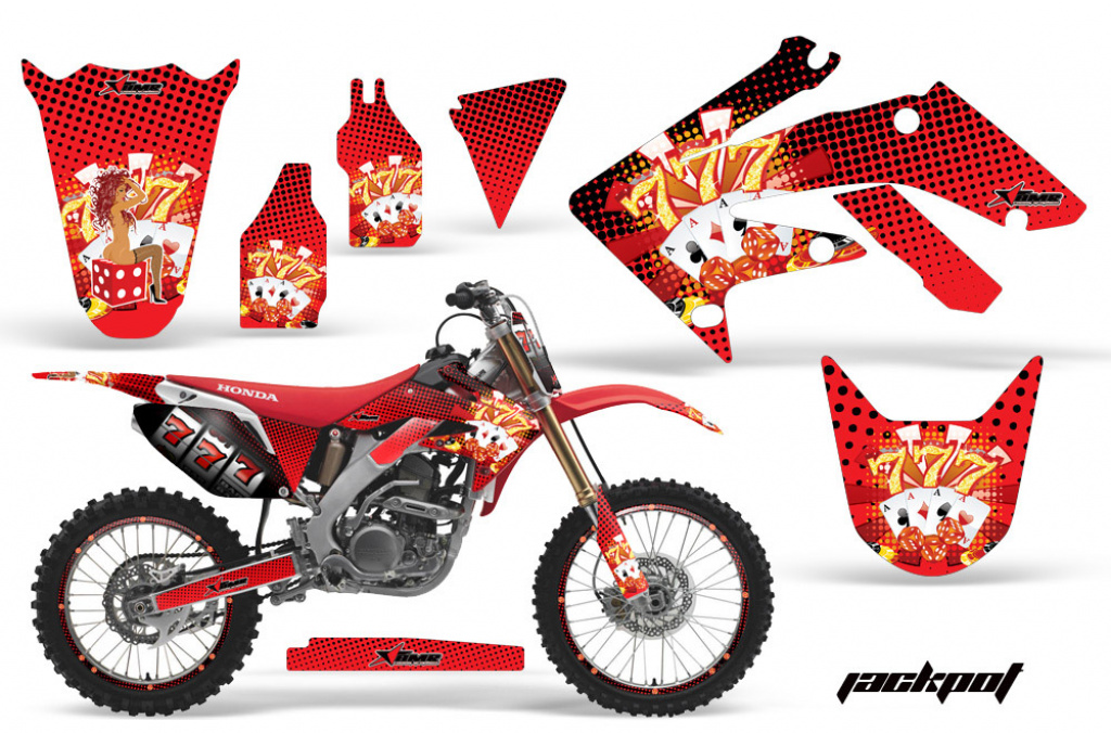 Jackpot Red with number plates for Honda CRF250R 2010-2013