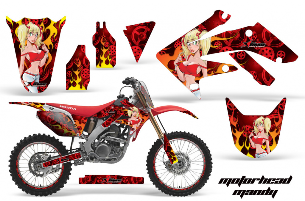 Motorhead Mandy Red with number plates for Honda CRF250R 2010-2013