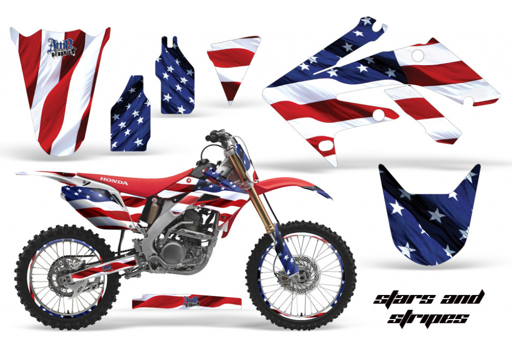 Stars and Stripes with number plates for Honda CRF250R 2010-2013