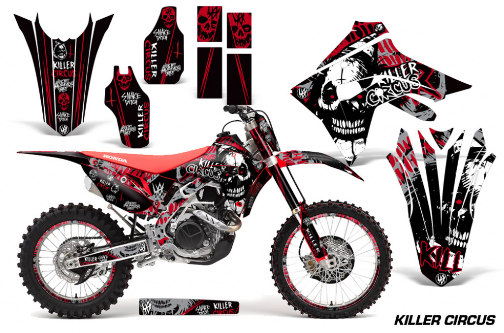 Killer Circus Background = Black, Design color = Red with number plates for Honda CRF450R/RX 2017-2020