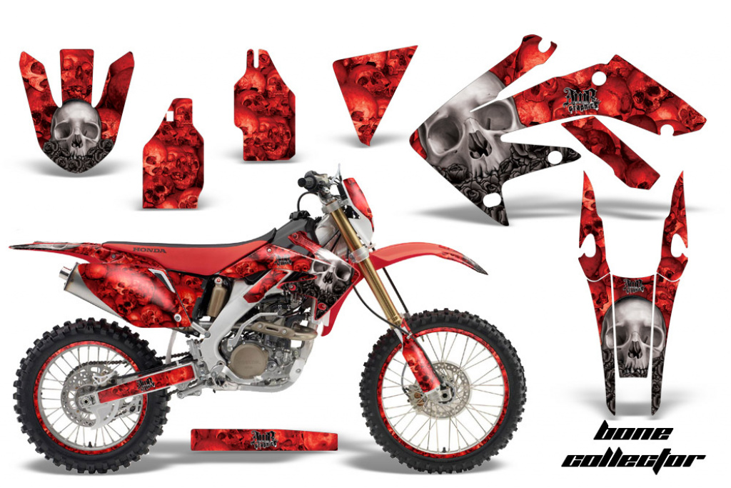 Bone Collector Rot mit Nummernfeldern für Honda CRF250X 2004-2017