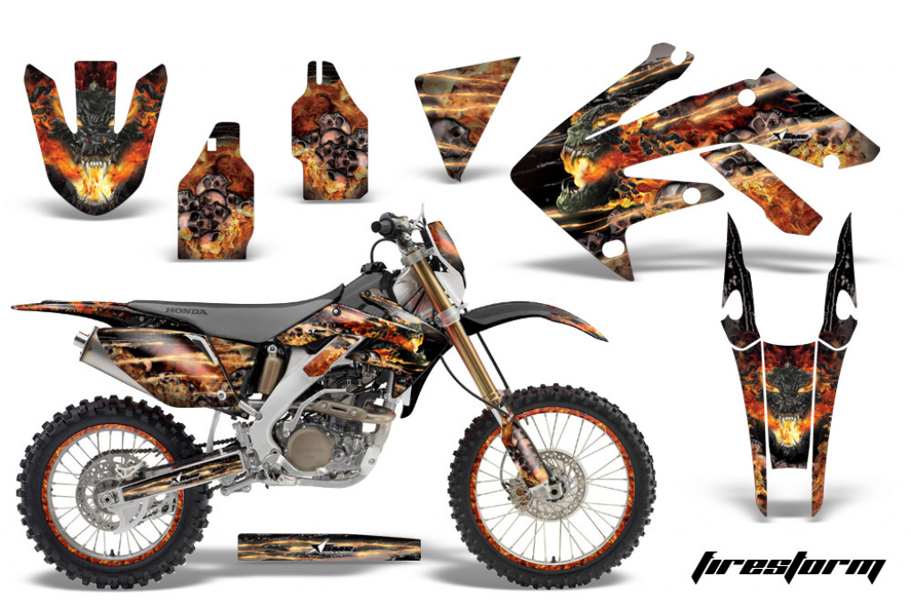 Firestorm Schwarz mit Nummernfeldern für Honda CRF250X 2004-2017