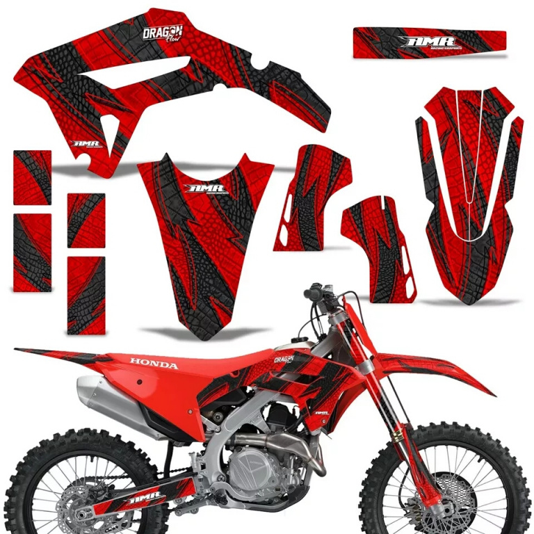 Dragon Flow Red without number plates for Honda CRF450R/RW 2021-2024