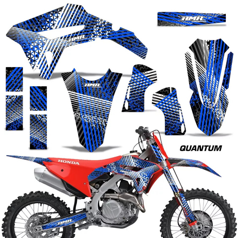 Quantum Background = Black, Design color = Blue without number plates for Honda CRF450R/RW 2021-2024