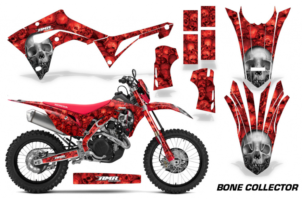 Bone Collector Rot mit Nummernfeldern für Honda CRF450X 2017-2024
