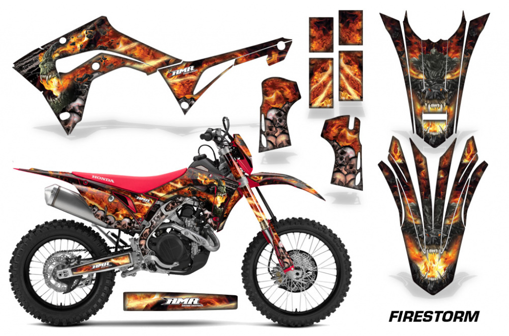 Firestorm Schwarz mit Nummernfeldern für Honda CRF450X 2017-2024