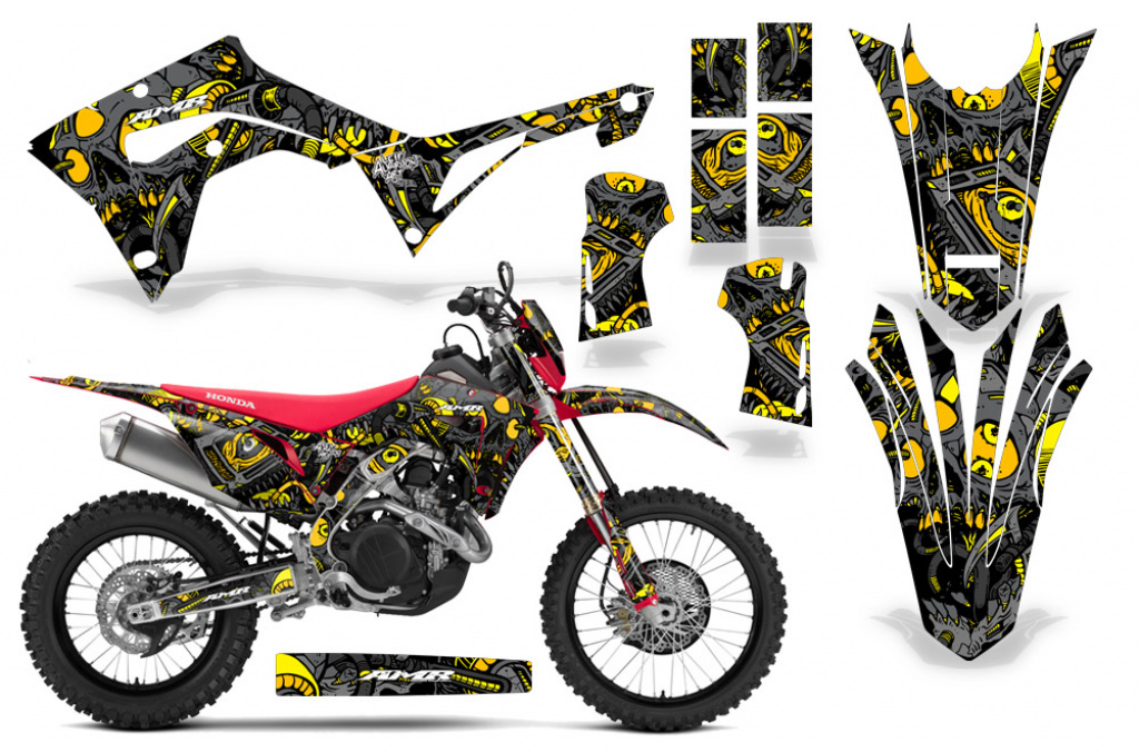 Tune In Gelb mit Nummernfeldern für Honda CRF450X 2017-2024