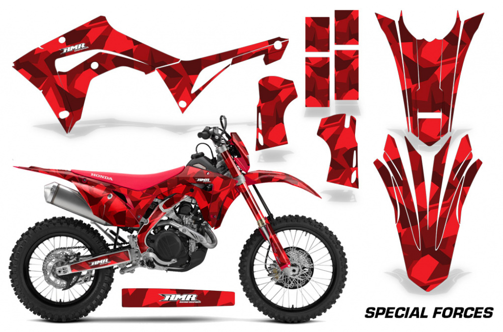 Special Forces Rot mit Nummernfeldern für Honda CRF450X 2017-2024