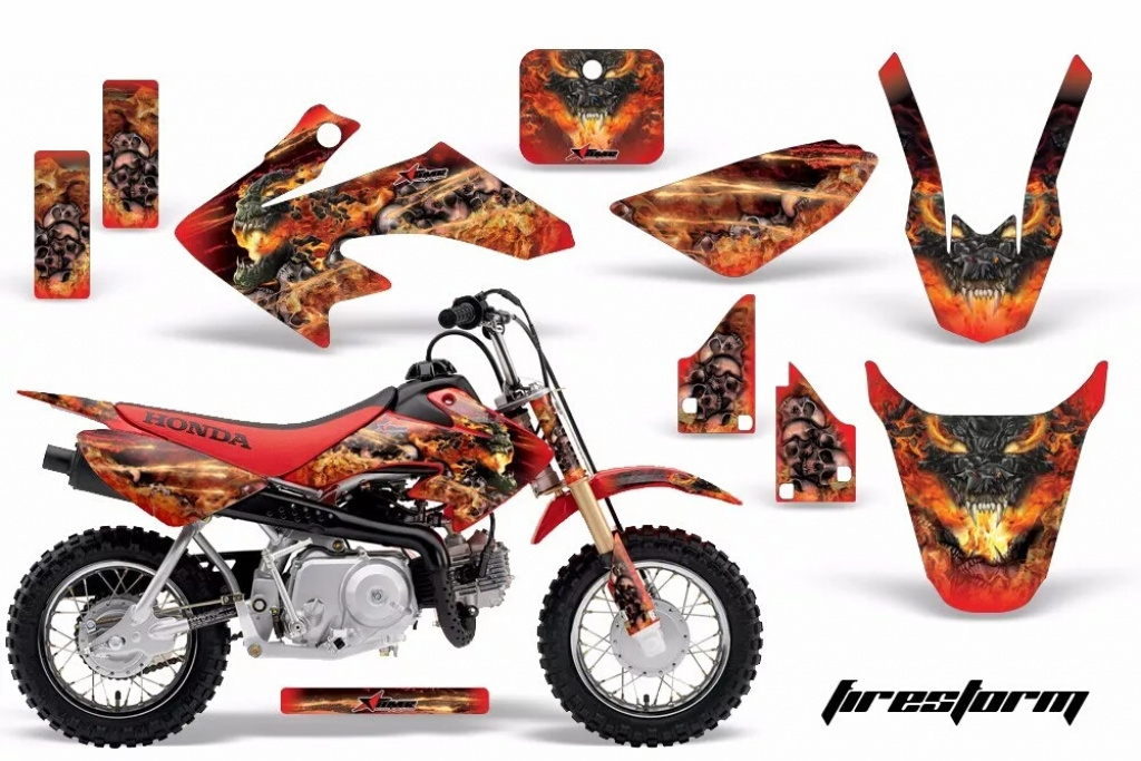 Firestorm Red with number plates for Honda CRF50 2004-2013