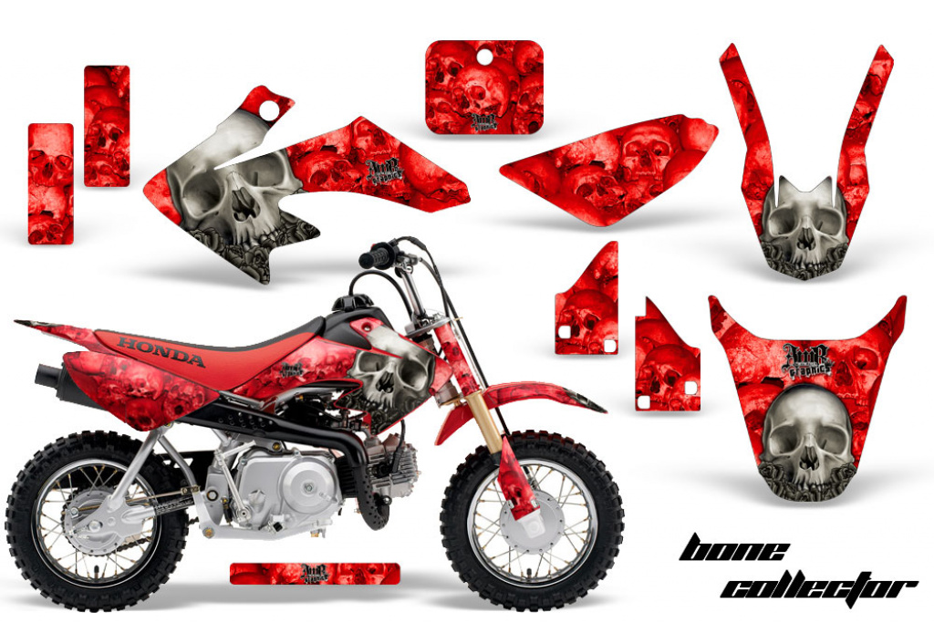 Bone Collector Red with number plates for Honda CRF50 2004-2013