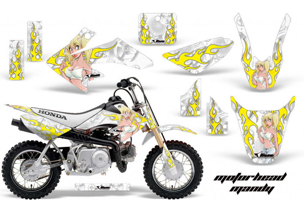 Motorhead Mandy White with number plates for Honda CRF50 2004-2013