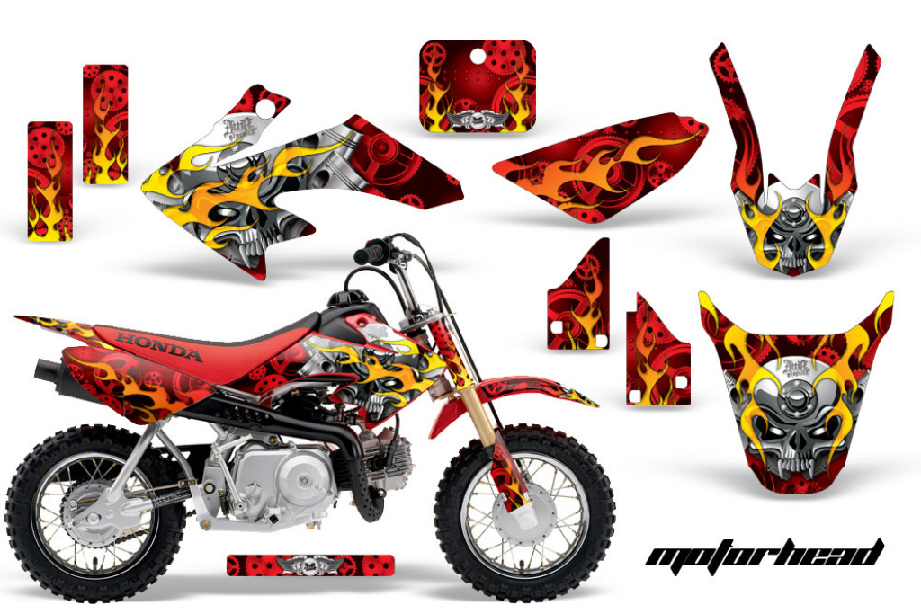 Motorhead Red with number plates for Honda CRF50 2004-2013