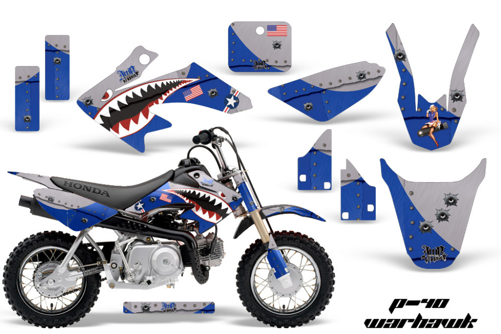 P40 Warhawk Blue with number plates for Honda CRF50 2004-2013