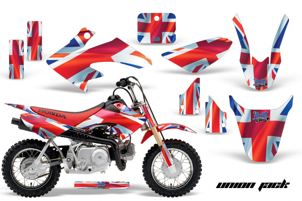 Union Jack with number plates for Honda CRF50 2004-2013