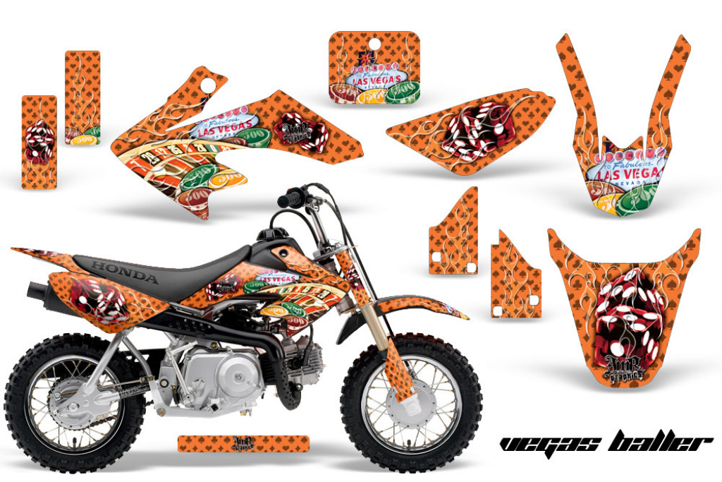 Vegas Baller Orange with number plates for Honda CRF50 2004-2013