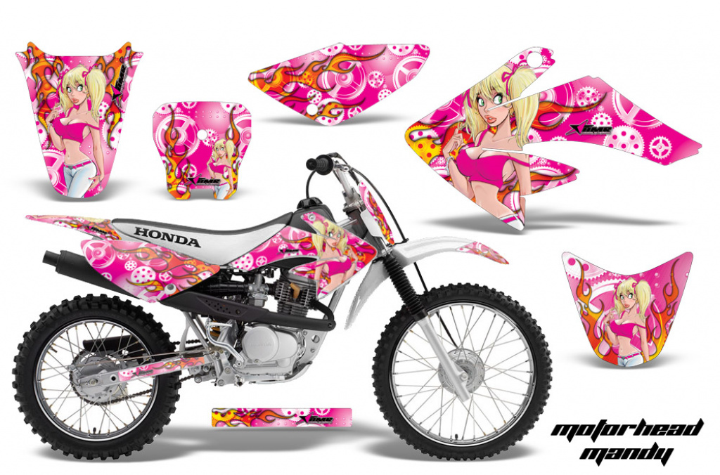Motorhead Mandy Pink with number plates for Honda CRF70 2004-2015