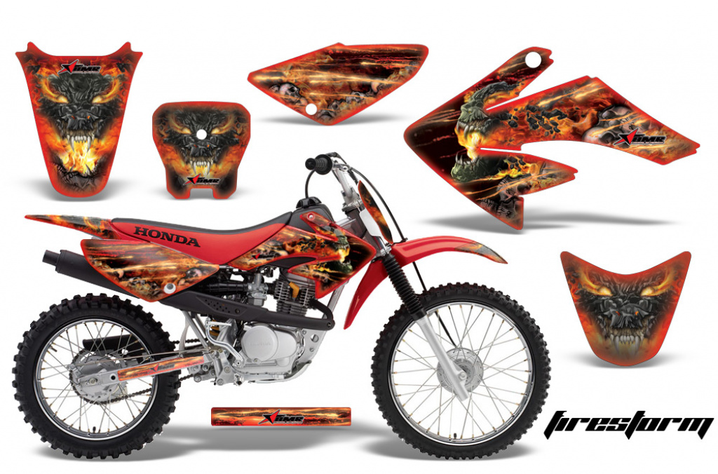 Firestorm Red with number plates for Honda CRF70 2004-2015