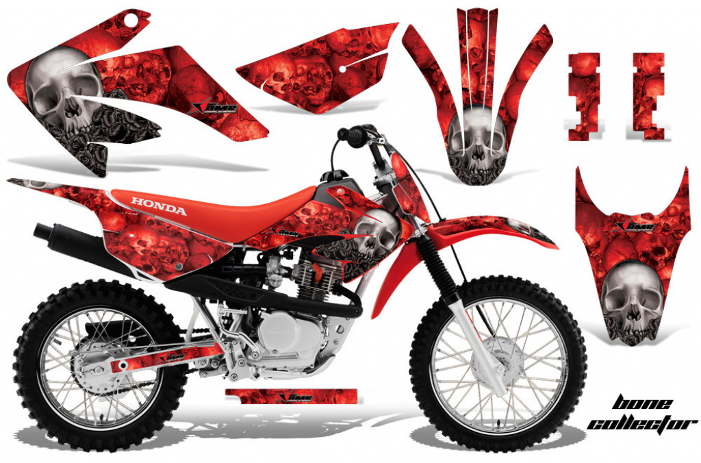 Bone Collector Red with number plates for Honda CRF80/CRF100 2011-2016