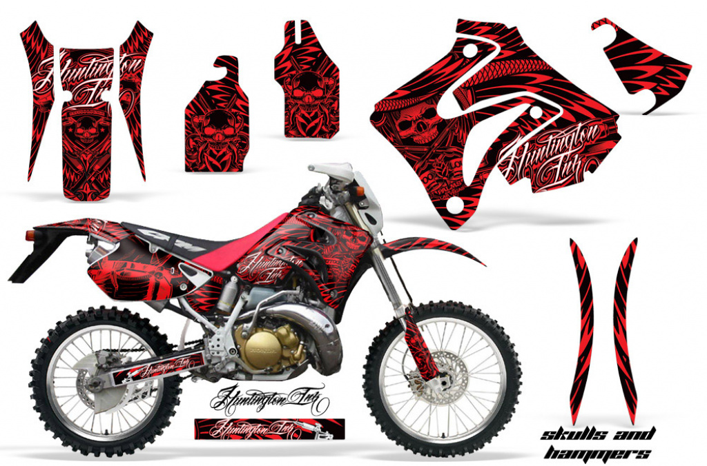 Skulls N Hammers Rot mit Nummernfeldern für Honda CRM 250 AR 1989-1999