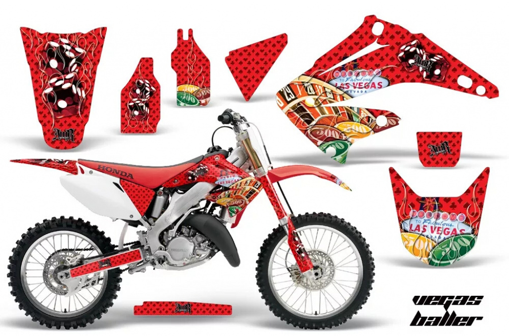 Vegas Baller Rot ohne Nummernfeldern für Honda CR250 1995-2015
