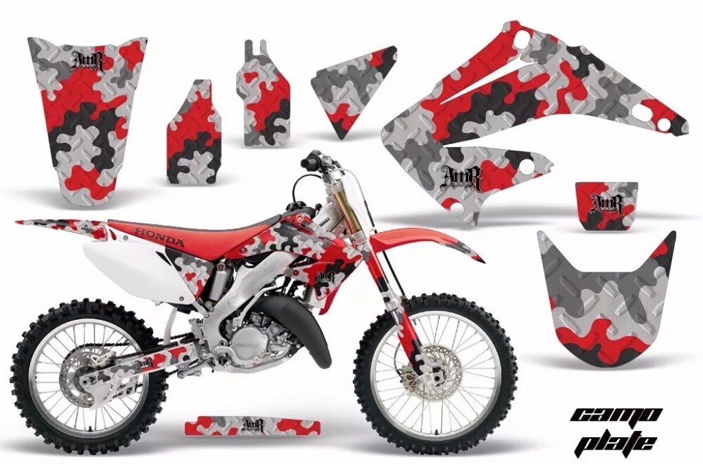 Camoplate Rot ohne Nummernfeldern für Honda CR250 1995-2015