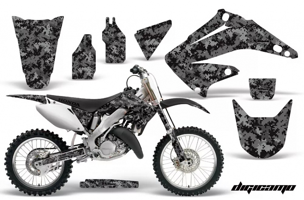 Digicamo Schwarz ohne Nummernfeldern für Honda CR250 1995-2015