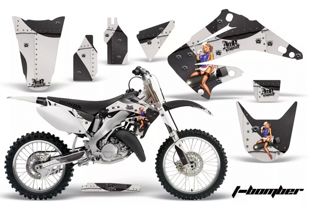 T-Bomber Schwarz ohne Nummernfeldern für Honda CR250 1995-2015