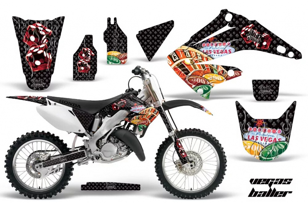 Vegas Baller Schwarz ohne Nummernfeldern für Honda CR250 1995-2015