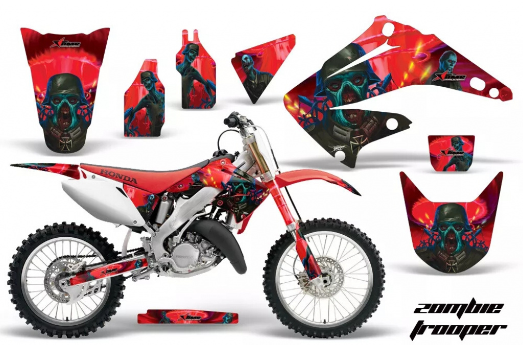 Zombie Trooper Rot ohne Nummernfeldern für Honda CR250 1995-2015